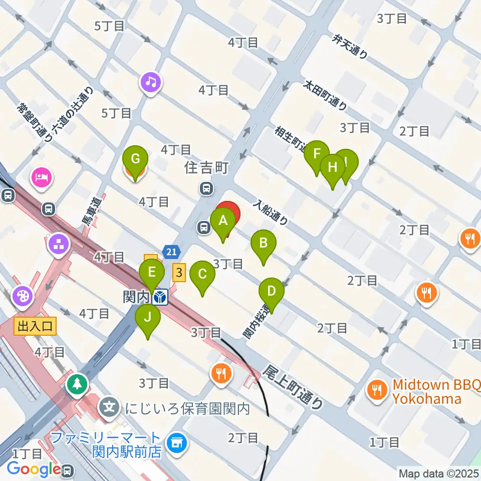 横浜BAYSIS周辺のカフェ一覧地図