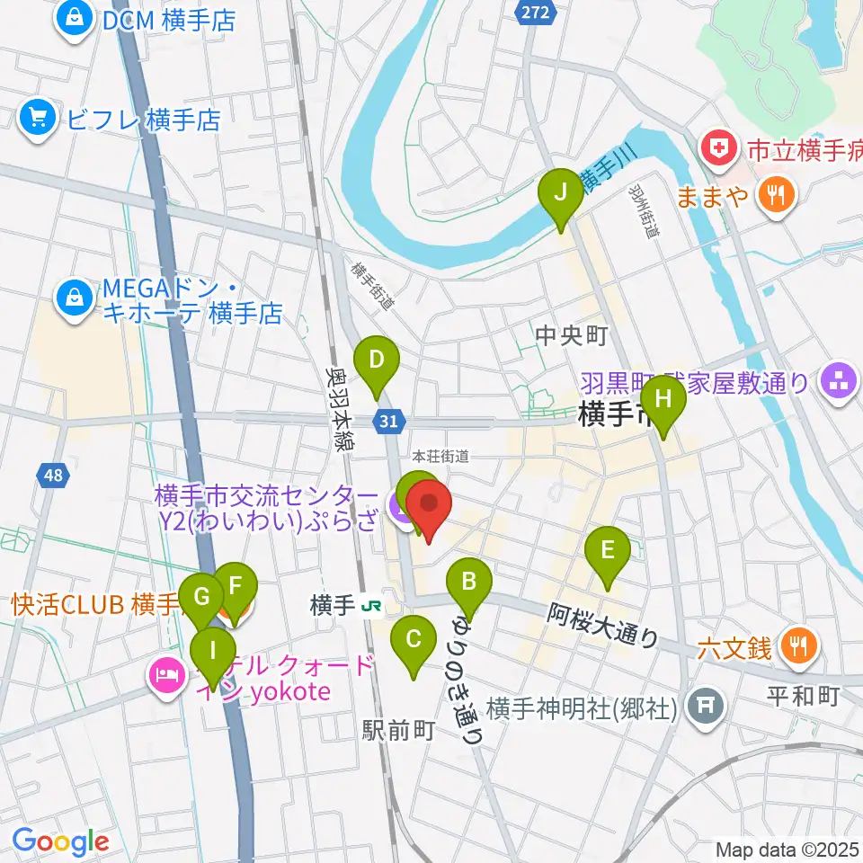 横手かまくらエフエム周辺のカフェ一覧地図