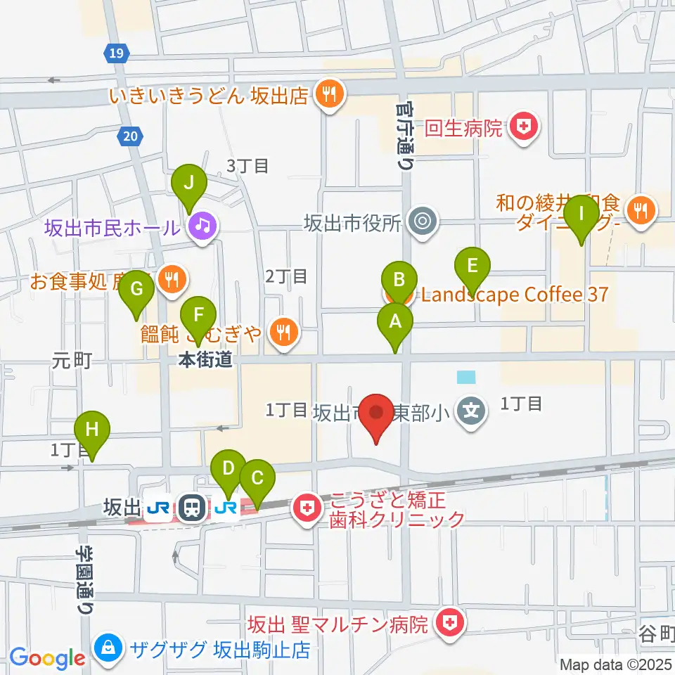 エフエム・サン周辺のカフェ一覧地図