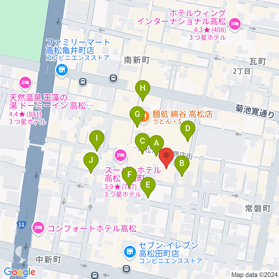 FM815周辺のカフェ一覧地図