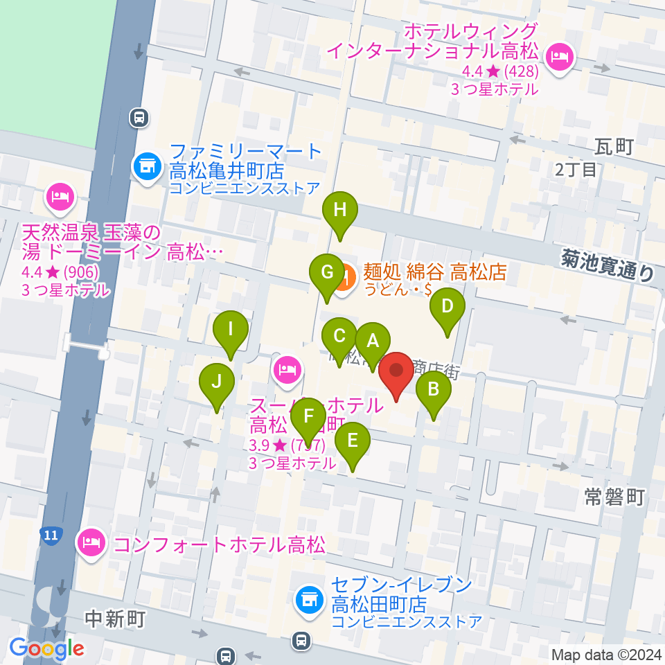 FM815周辺のカフェ一覧地図