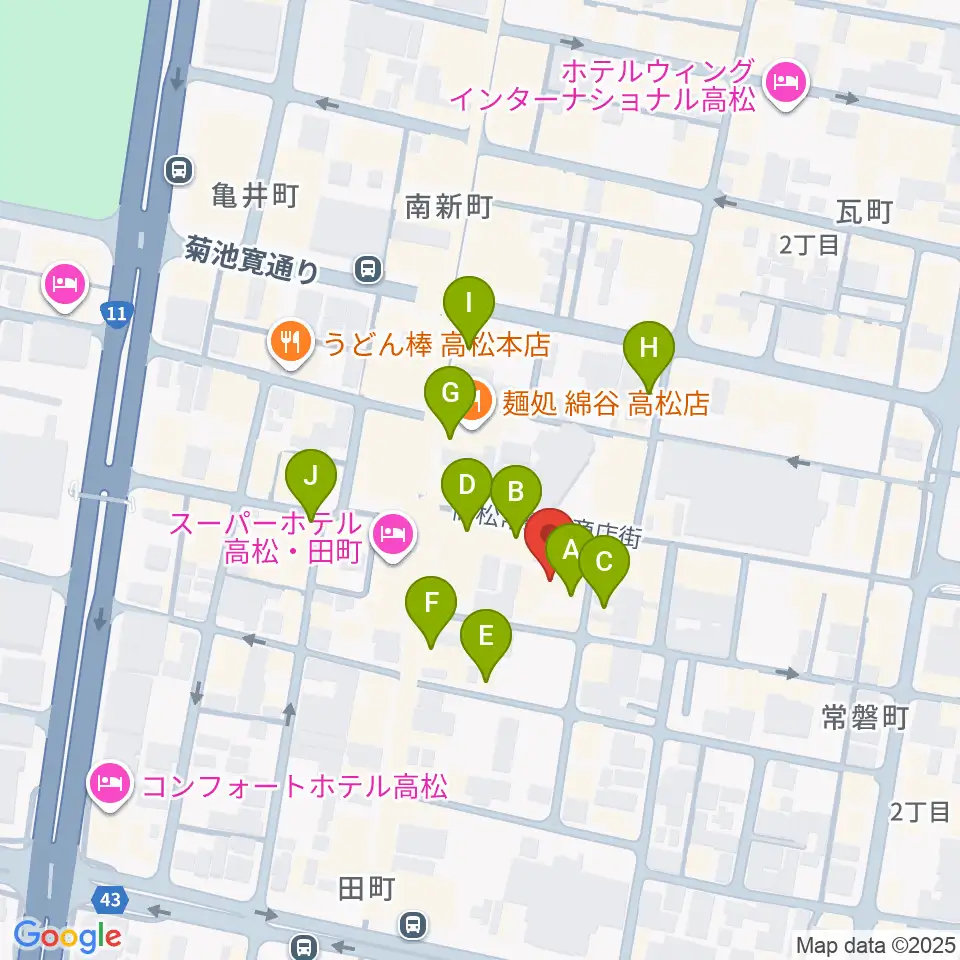 FM815周辺のカフェ一覧地図
