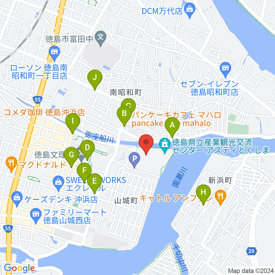 エフエムびざん B-FM791周辺のカフェ一覧地図