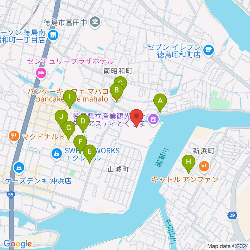 エフエムびざん B-FM791周辺のカフェ一覧地図