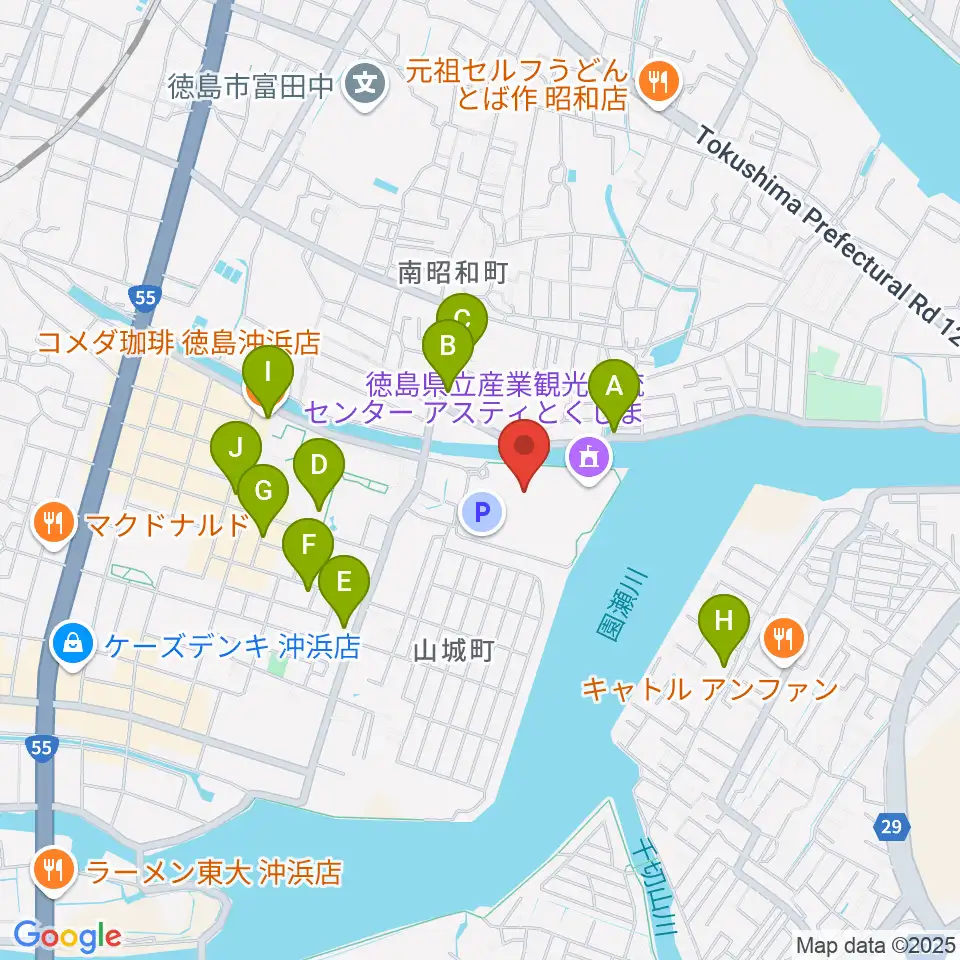 エフエムびざん B-FM791周辺のカフェ一覧地図