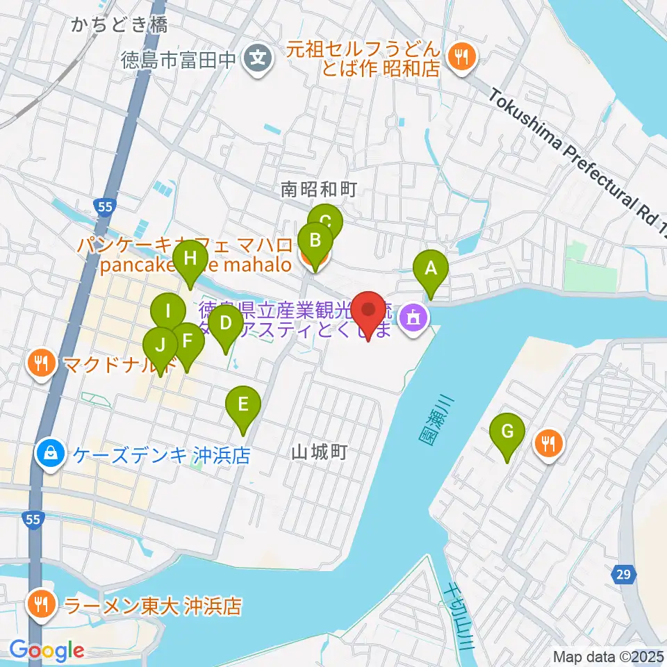 エフエムびざん B-FM791周辺のカフェ一覧地図