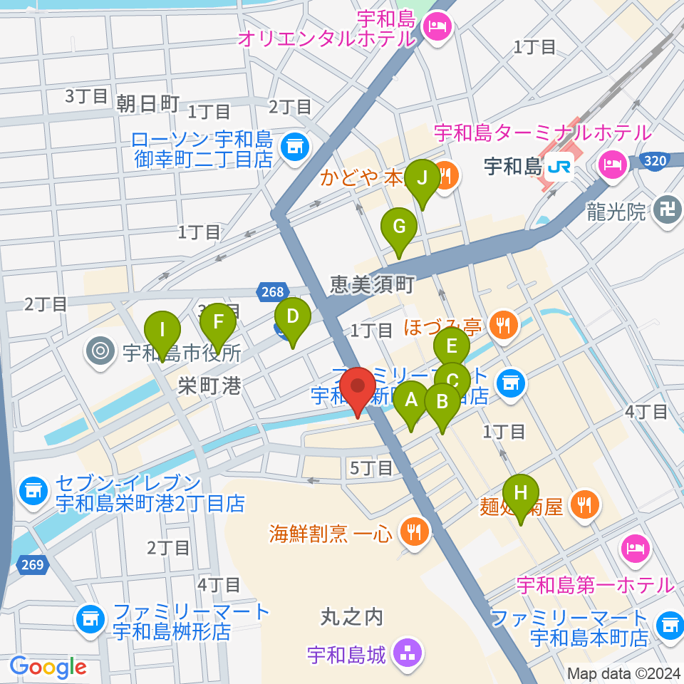 FMがいや周辺のカフェ一覧地図