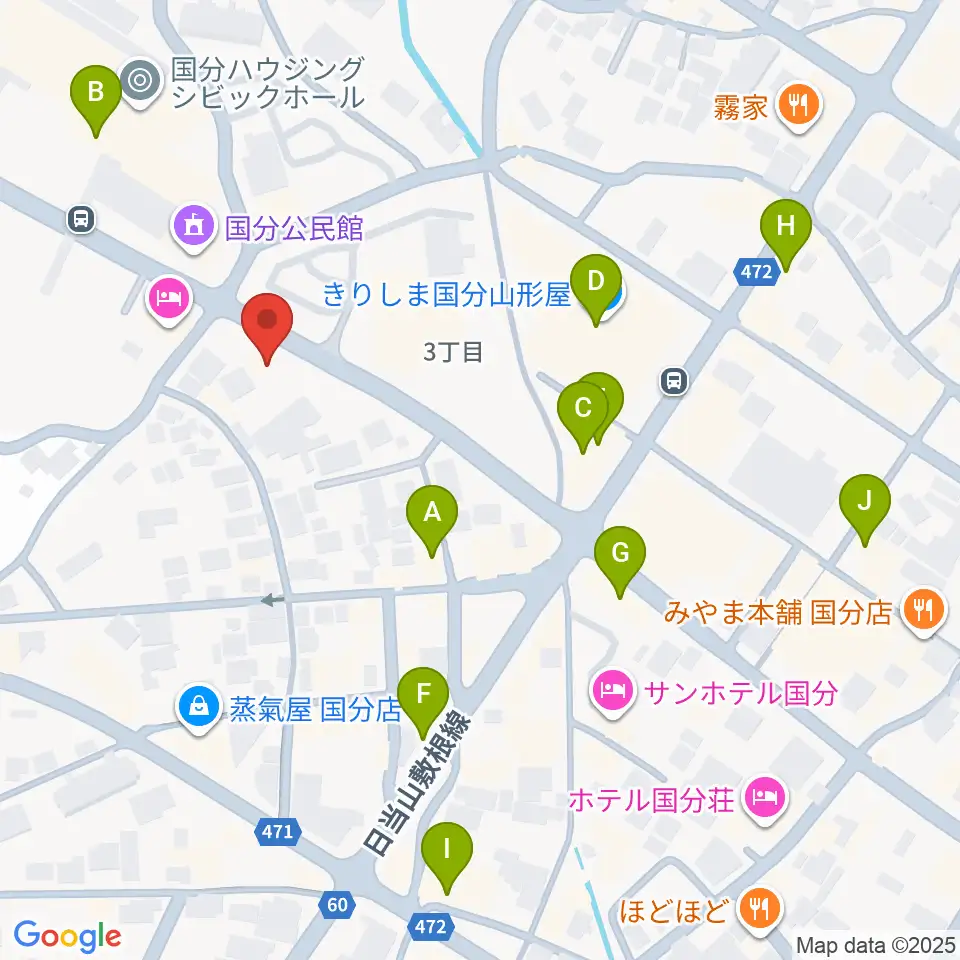 FMきりしま プラスきりしま周辺のカフェ一覧地図