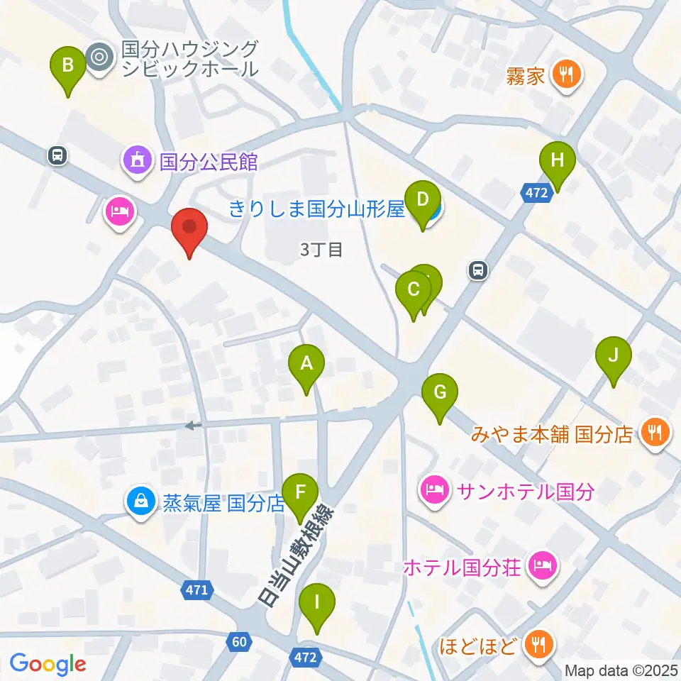 FMきりしま プラスきりしま周辺のカフェ一覧地図