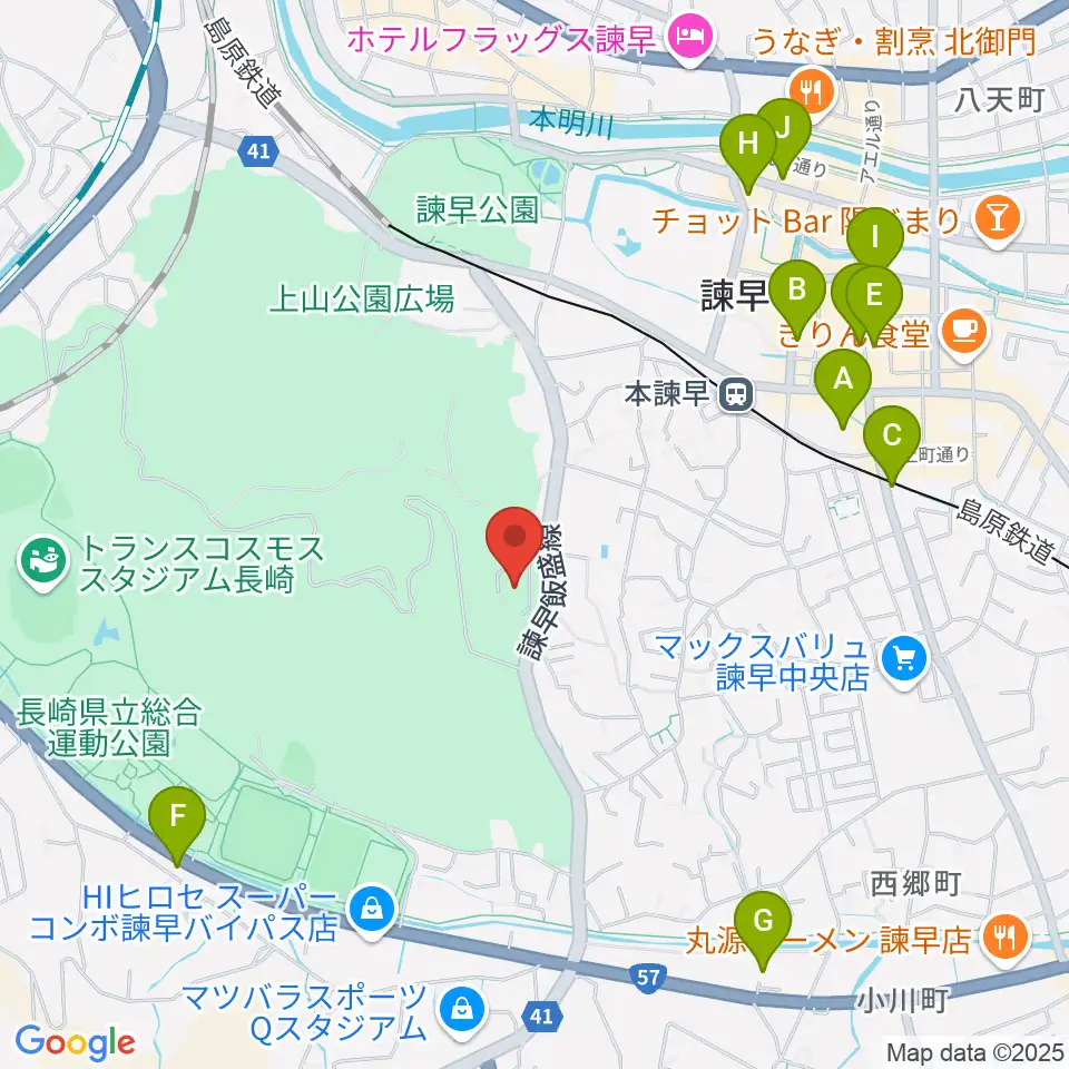 エフエム諫早 レインボーFM周辺のカフェ一覧地図