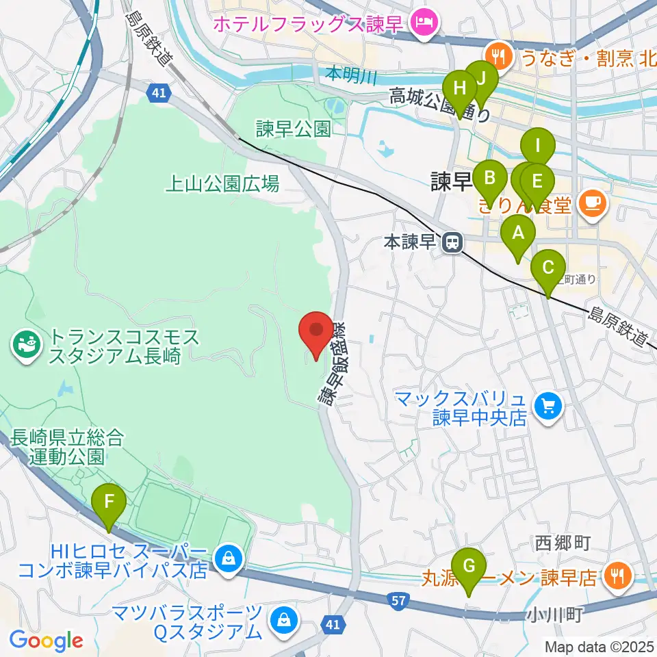 エフエム諫早 レインボーFM周辺のカフェ一覧地図