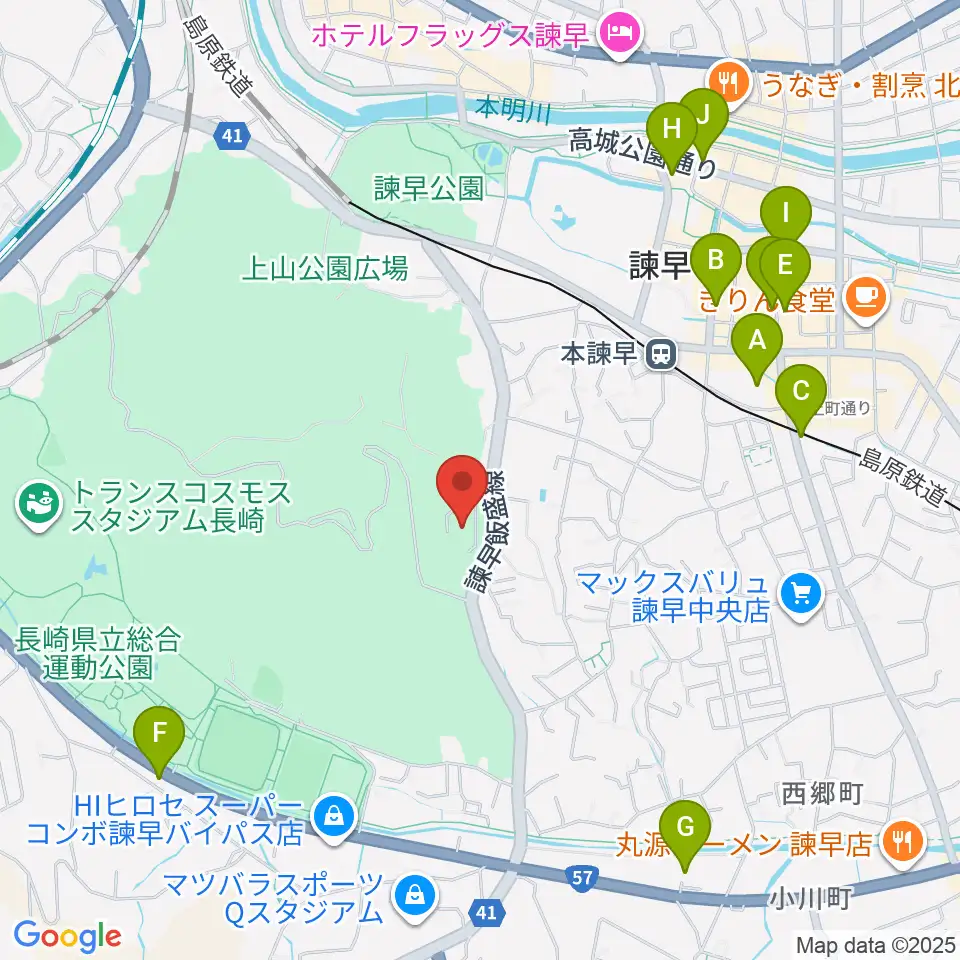 エフエム諫早 レインボーFM周辺のカフェ一覧地図