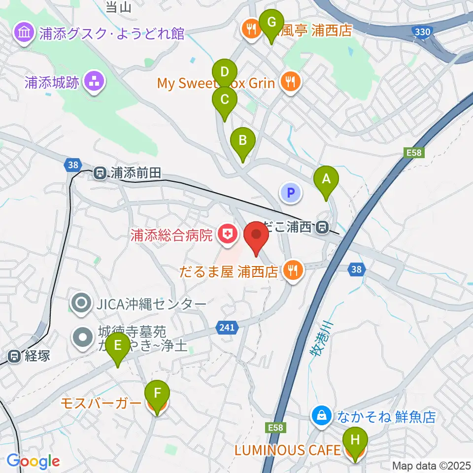 FM21周辺のカフェ一覧地図