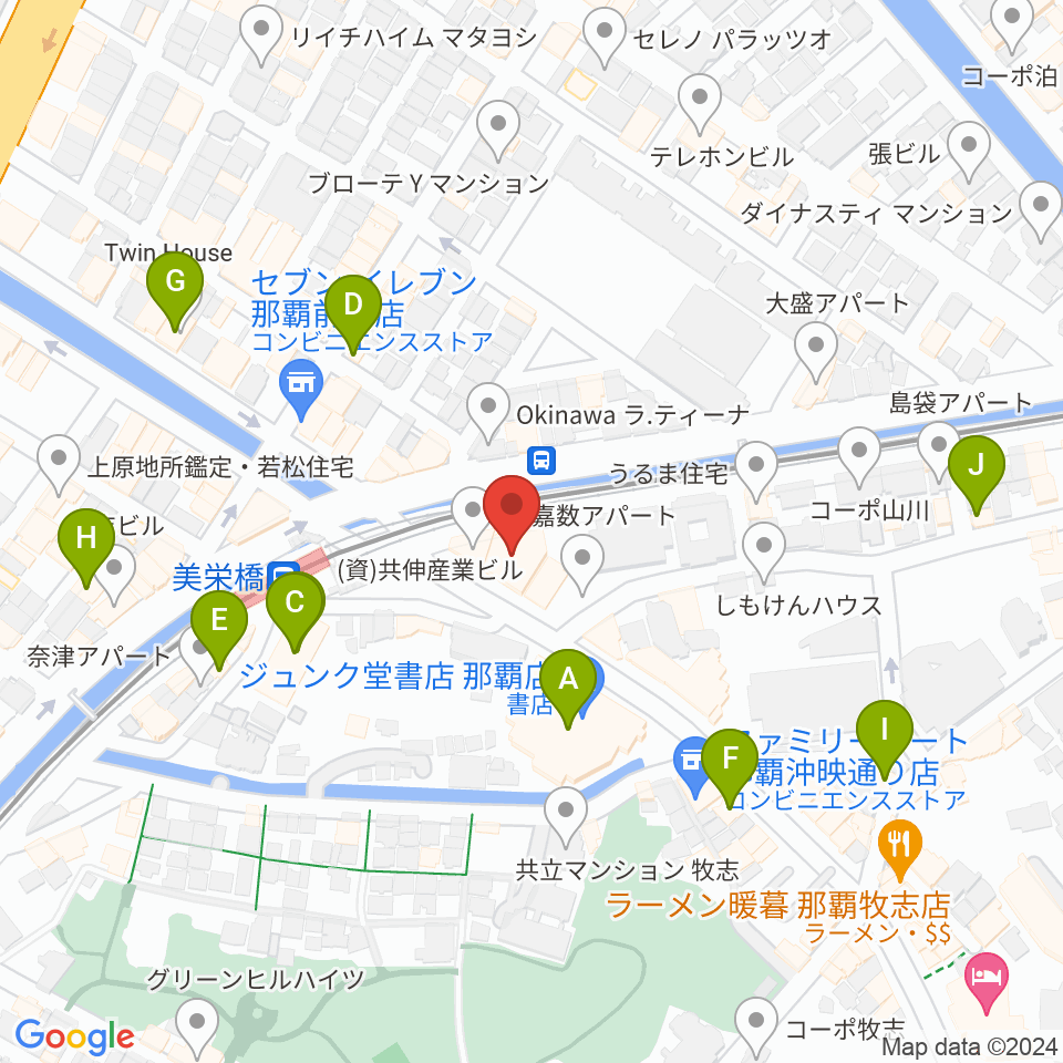 fm那覇周辺のカフェ一覧地図