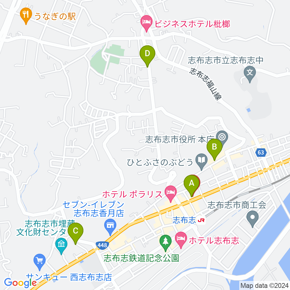FM志布志周辺のカフェ一覧地図