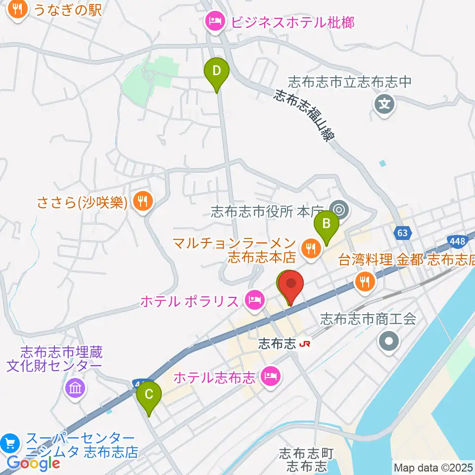 FM志布志周辺のカフェ一覧地図