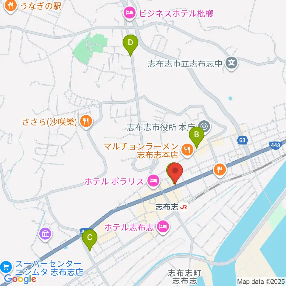 FM志布志周辺のカフェ一覧地図