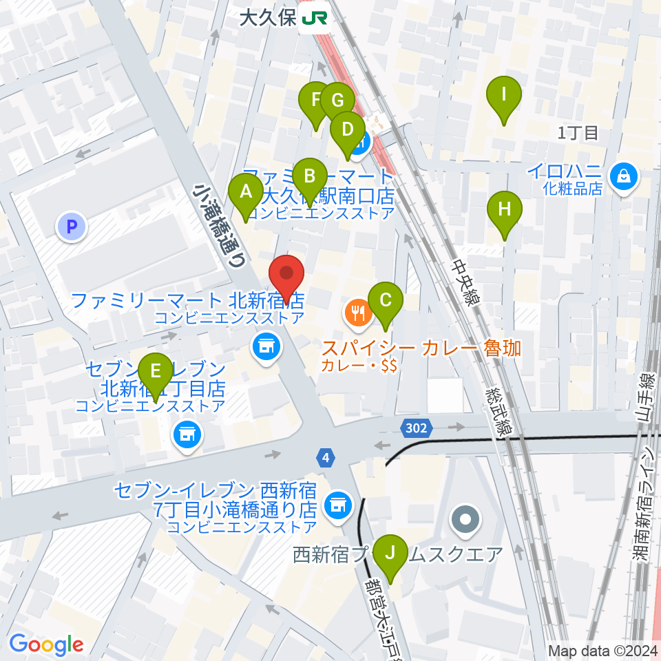 Vantage周辺のカフェ一覧地図