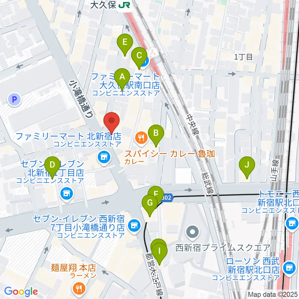 Vantage周辺のカフェ一覧地図