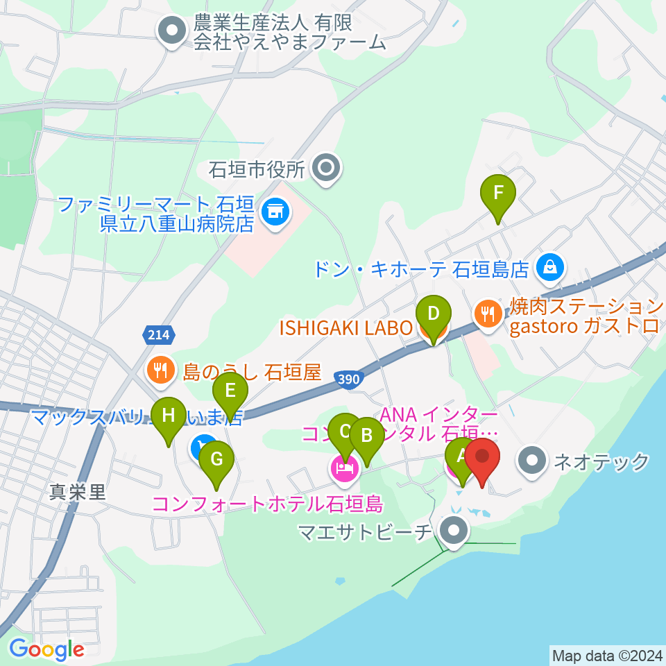 FMいしがきサンサンラジオ周辺のカフェ一覧地図