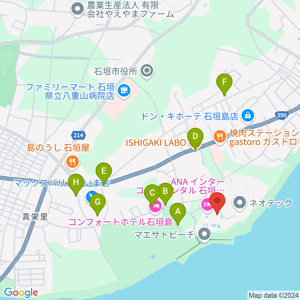 FMいしがきサンサンラジオ周辺のカフェ一覧地図