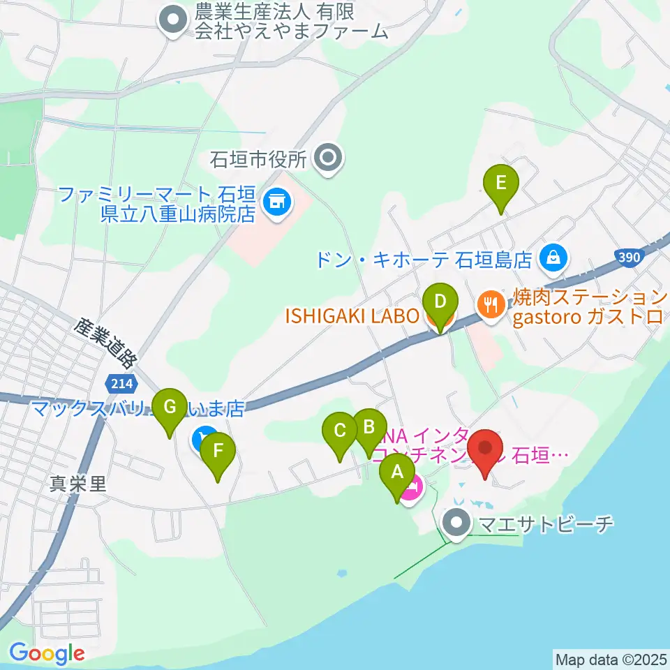 FMいしがきサンサンラジオ周辺のカフェ一覧地図