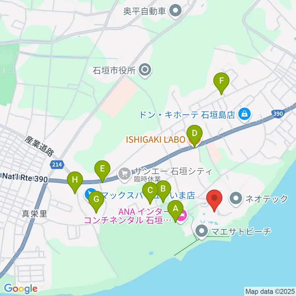 FMいしがきサンサンラジオ周辺のカフェ一覧地図