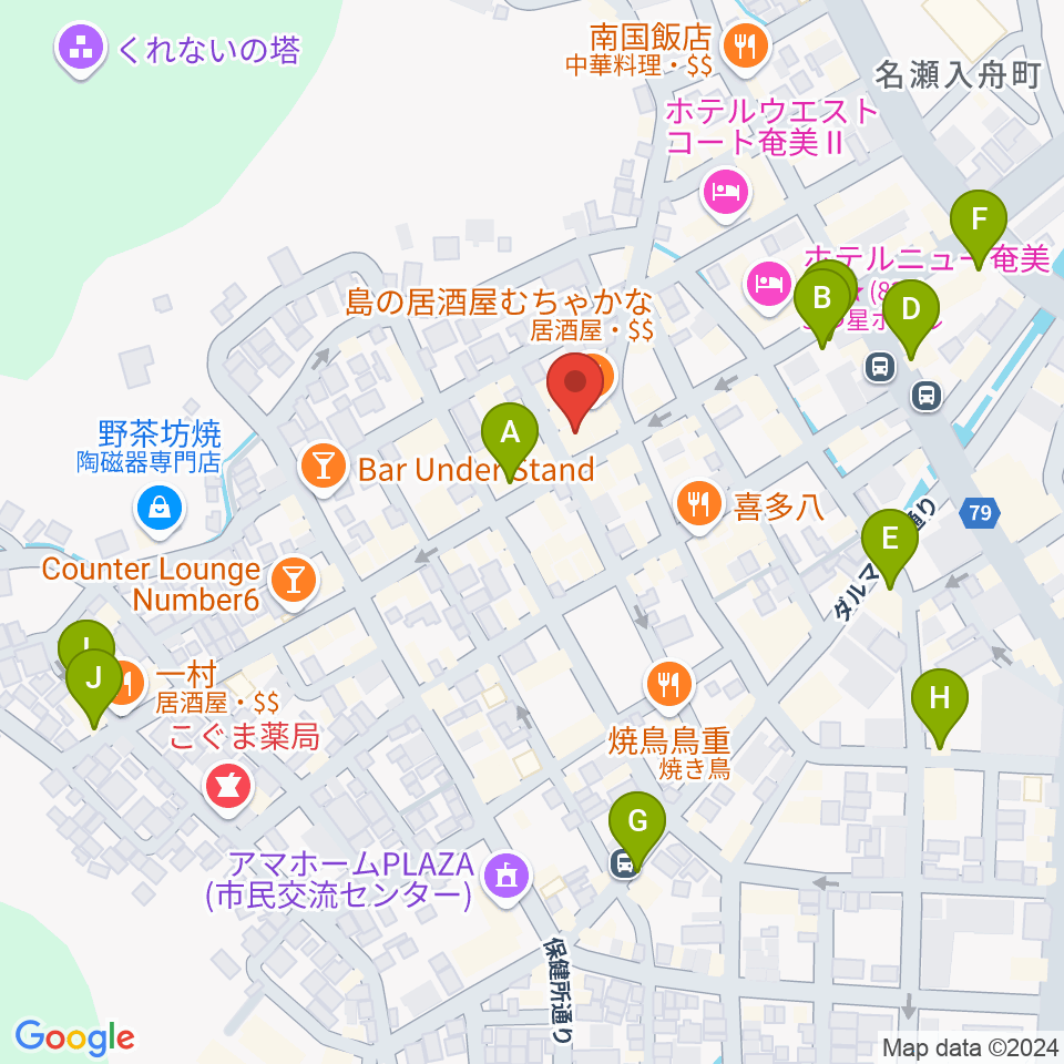 あまみエフエム ディ！ウェイヴ周辺のカフェ一覧地図