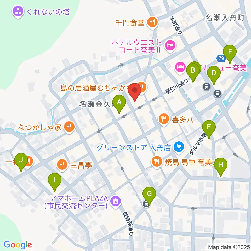 あまみエフエム ディ!ウェイヴ周辺のカフェ一覧地図