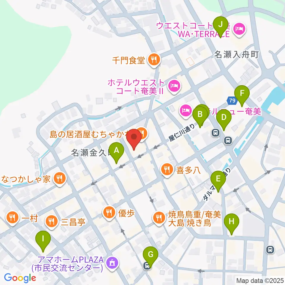 あまみエフエム ディ！ウェイヴ周辺のカフェ一覧地図