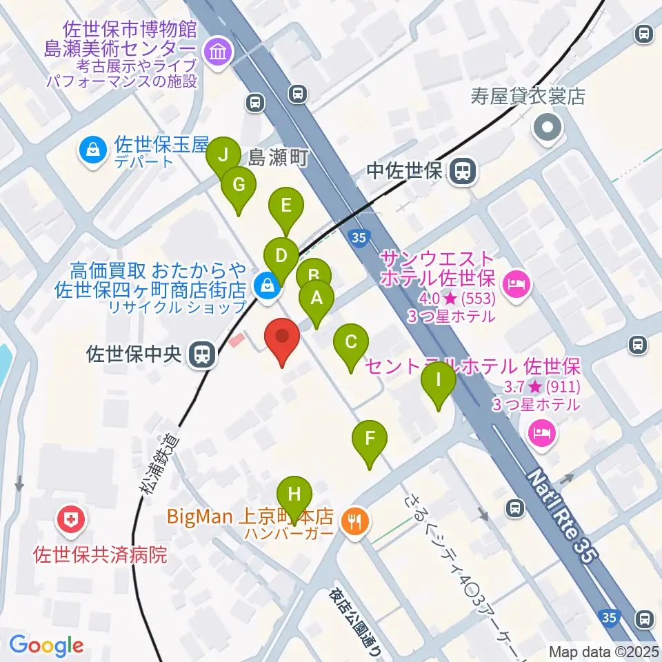 はっぴぃ!FM周辺のカフェ一覧地図