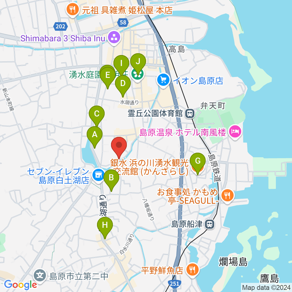 FMしまばら周辺のカフェ一覧地図