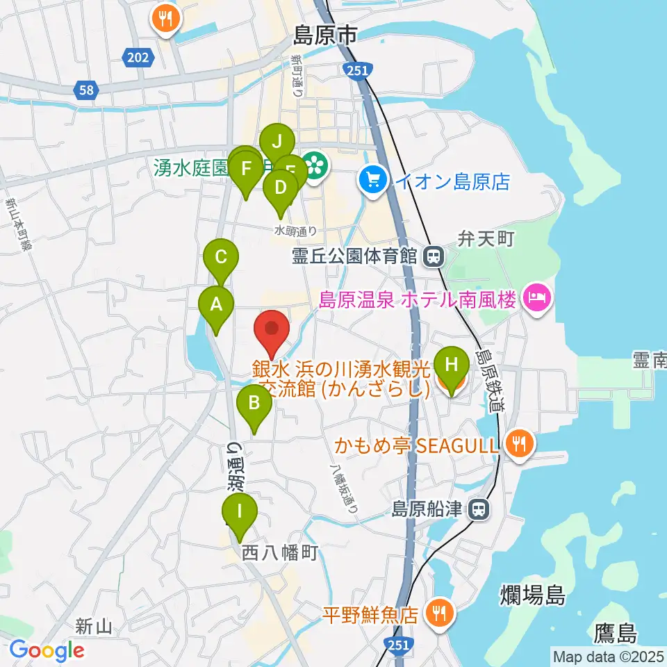 FMしまばら周辺のカフェ一覧地図