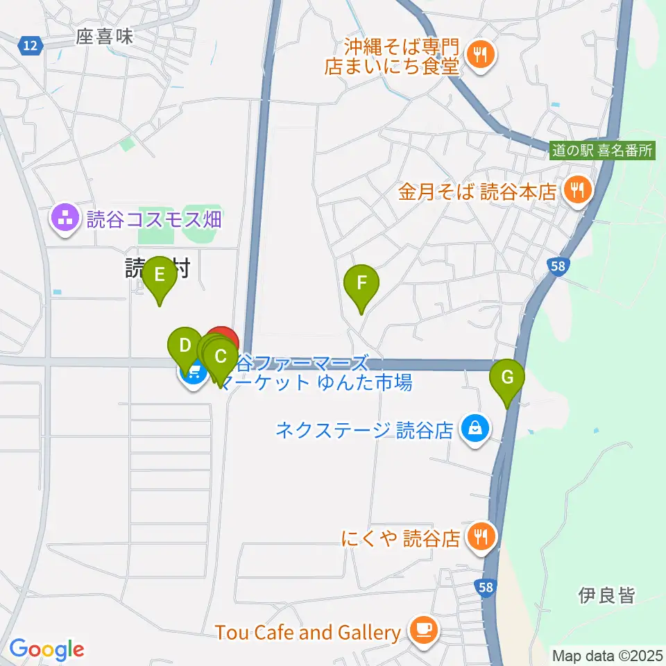 FMよみたん周辺のカフェ一覧地図