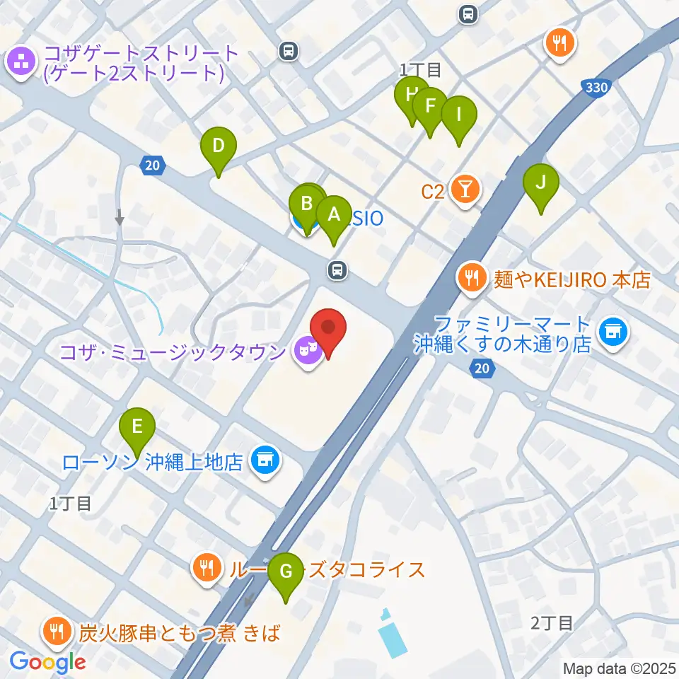 オキラジ周辺のカフェ一覧地図