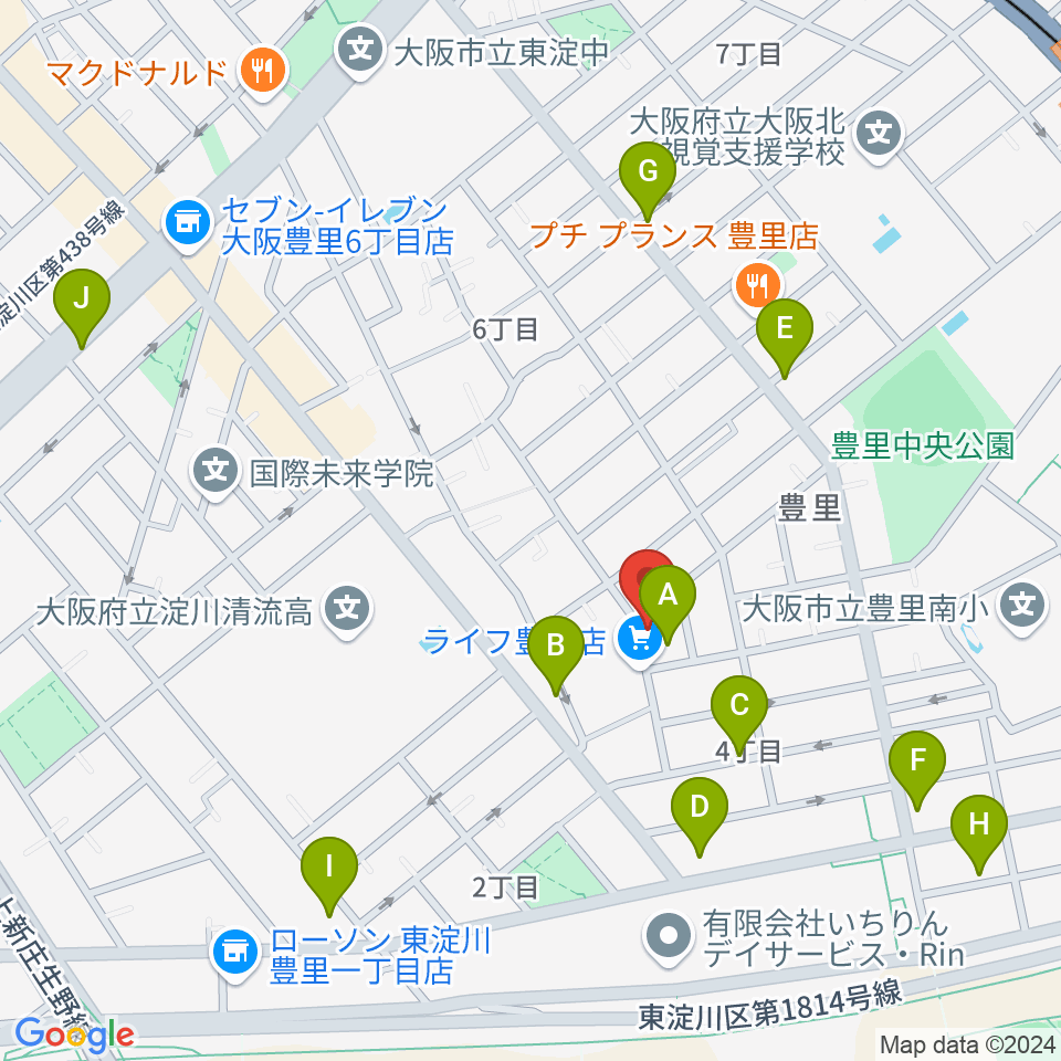 LIVEHOUSE39周辺のカフェ一覧地図