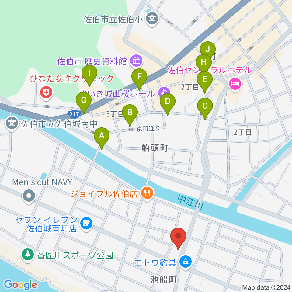 エフエム佐伯周辺のカフェ一覧地図