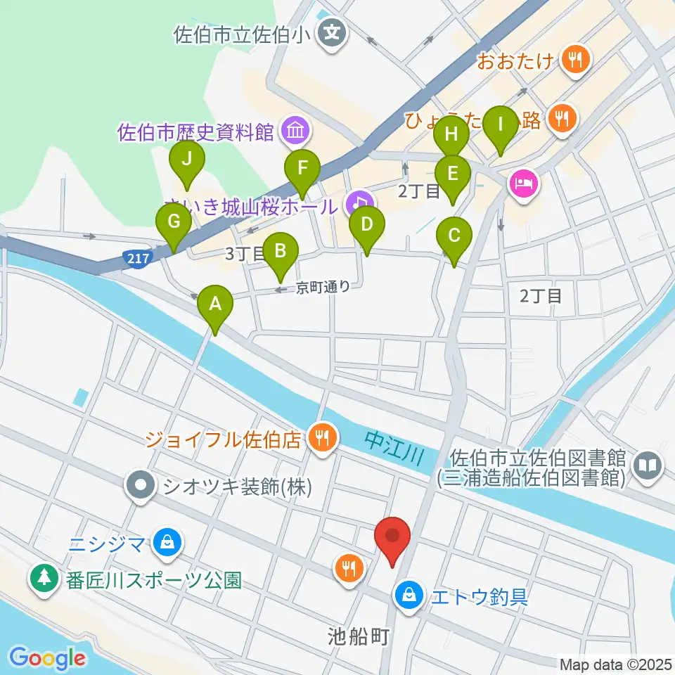 エフエム佐伯周辺のカフェ一覧地図