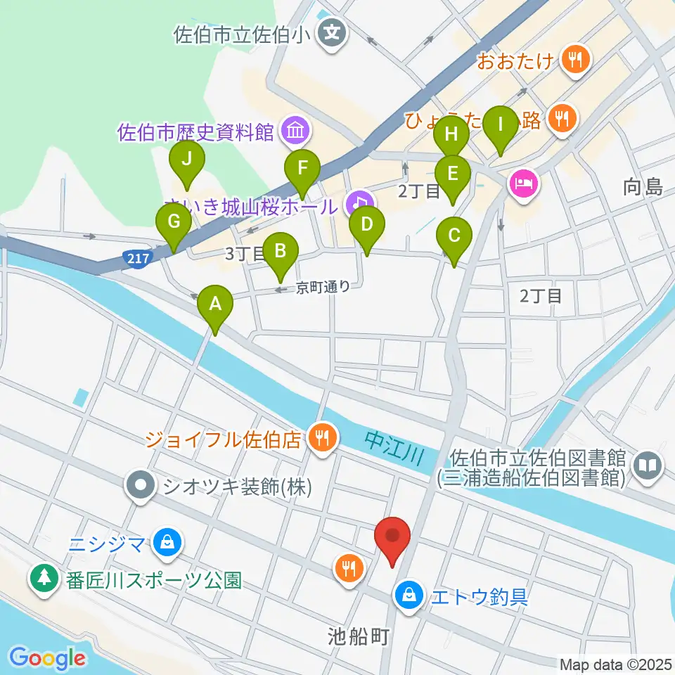 エフエム佐伯周辺のカフェ一覧地図