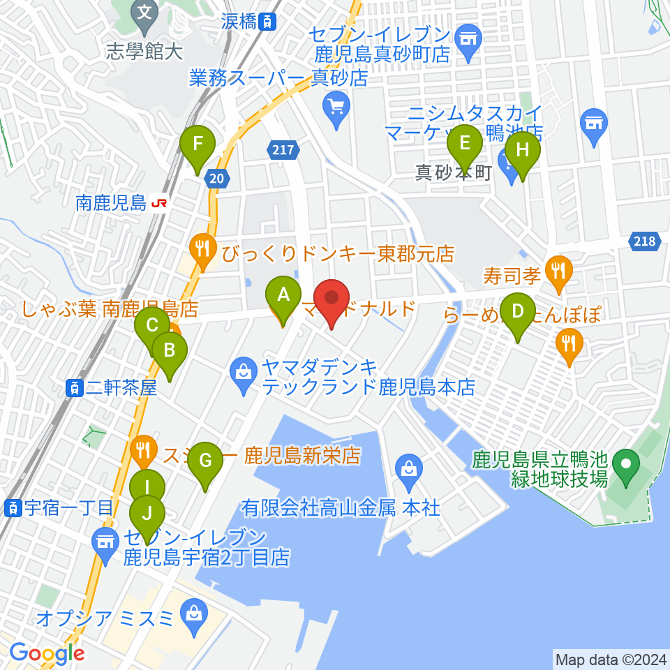 FMぎんが周辺のカフェ一覧地図