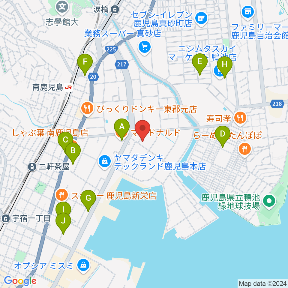 FMぎんが周辺のカフェ一覧地図