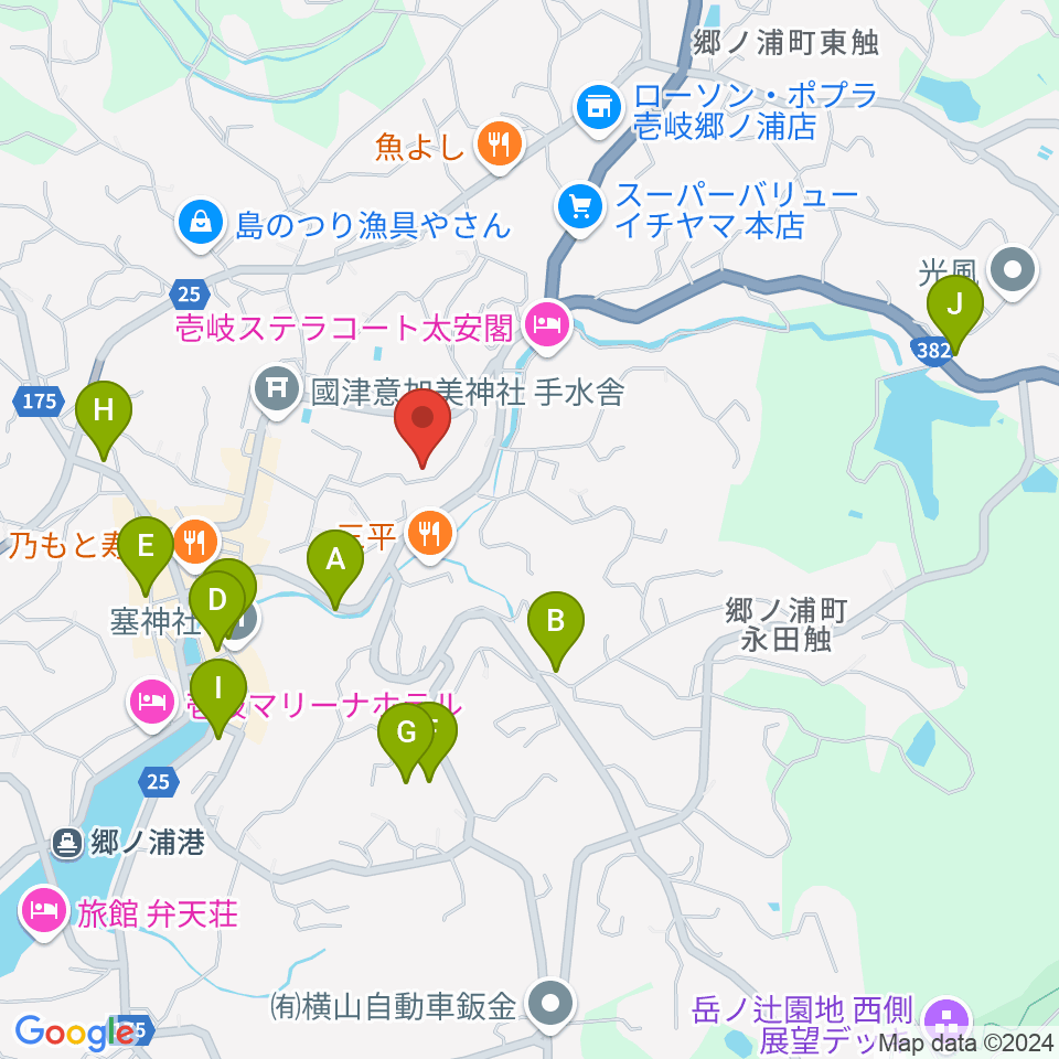 壱岐エフエム周辺のカフェ一覧地図