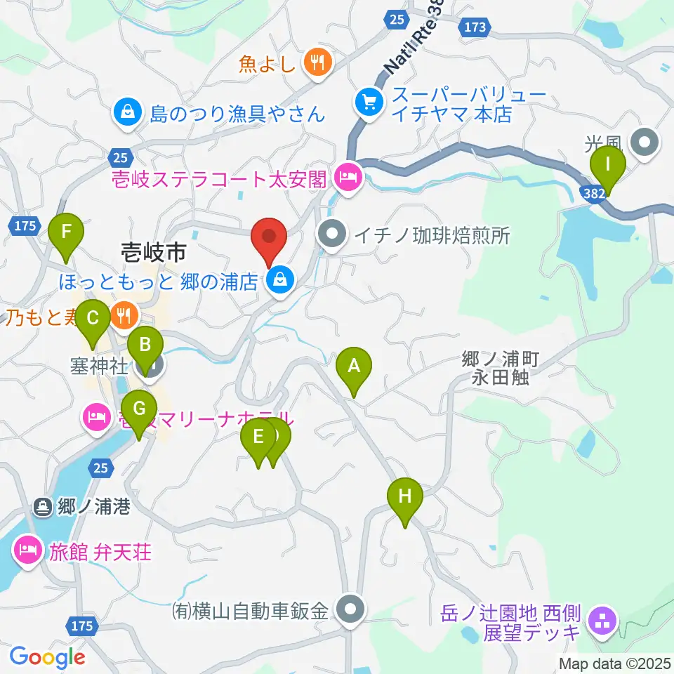 壱岐エフエム周辺のカフェ一覧地図