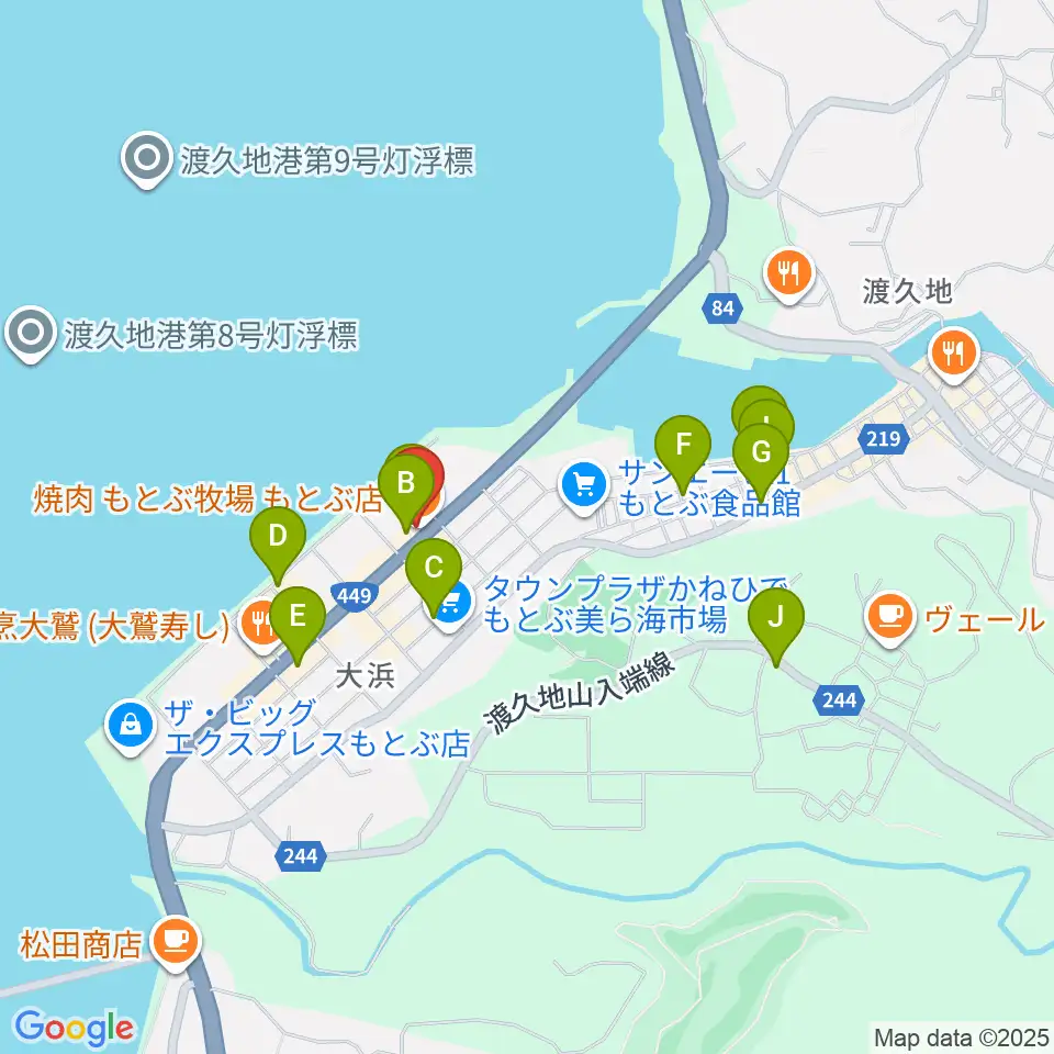 ちゅらハートFMもとぶ周辺のカフェ一覧地図