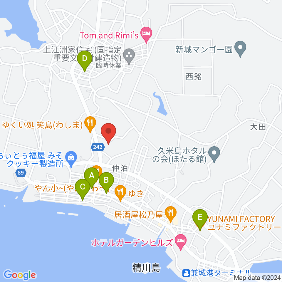 FMくめじま周辺のカフェ一覧地図