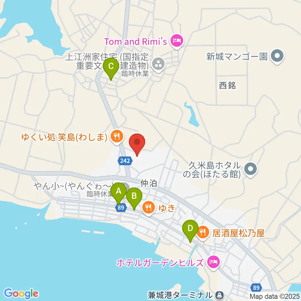 FMくめじま周辺のカフェ一覧地図
