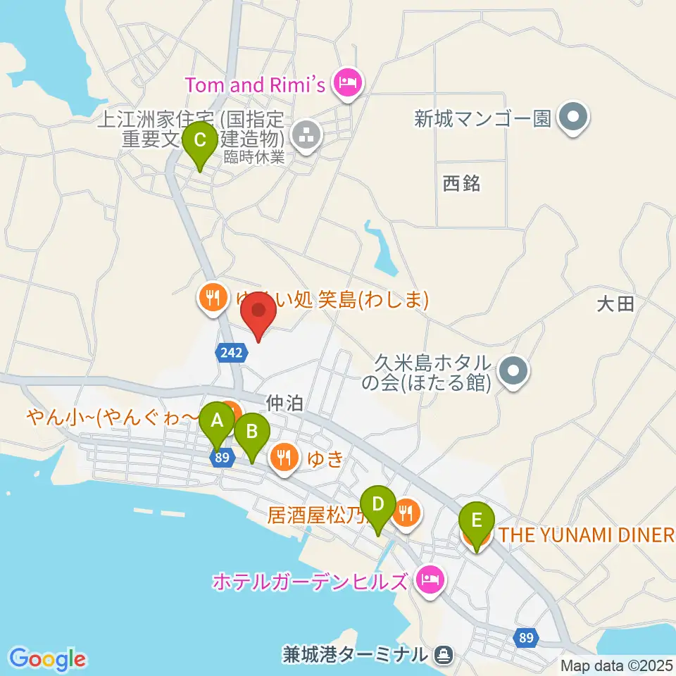 FMくめじま周辺のカフェ一覧地図