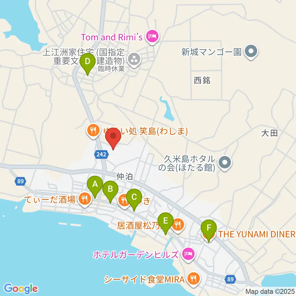FMくめじま周辺のカフェ一覧地図