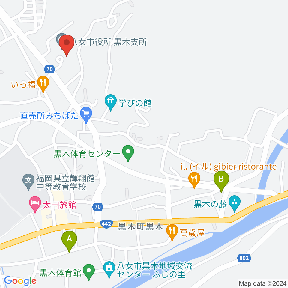 FM八女周辺のカフェ一覧地図