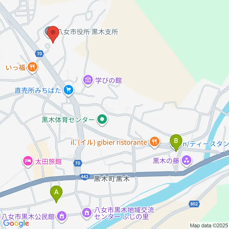 FM八女周辺のカフェ一覧地図